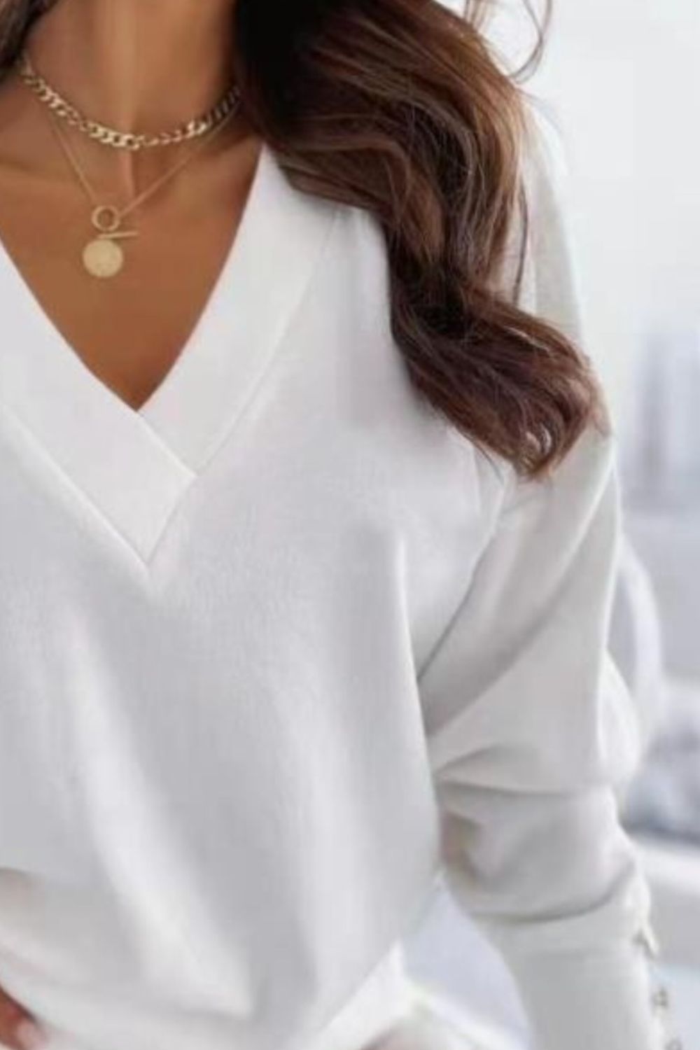 Radiant Button Detail Sweatshirt