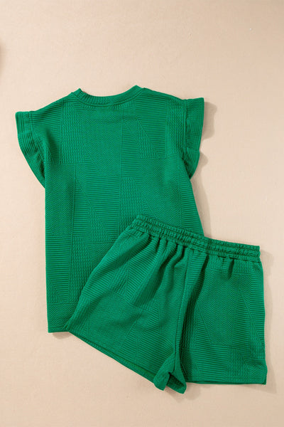 Jewel Tone Top and Drawstring Shorts Set *2 colors*
