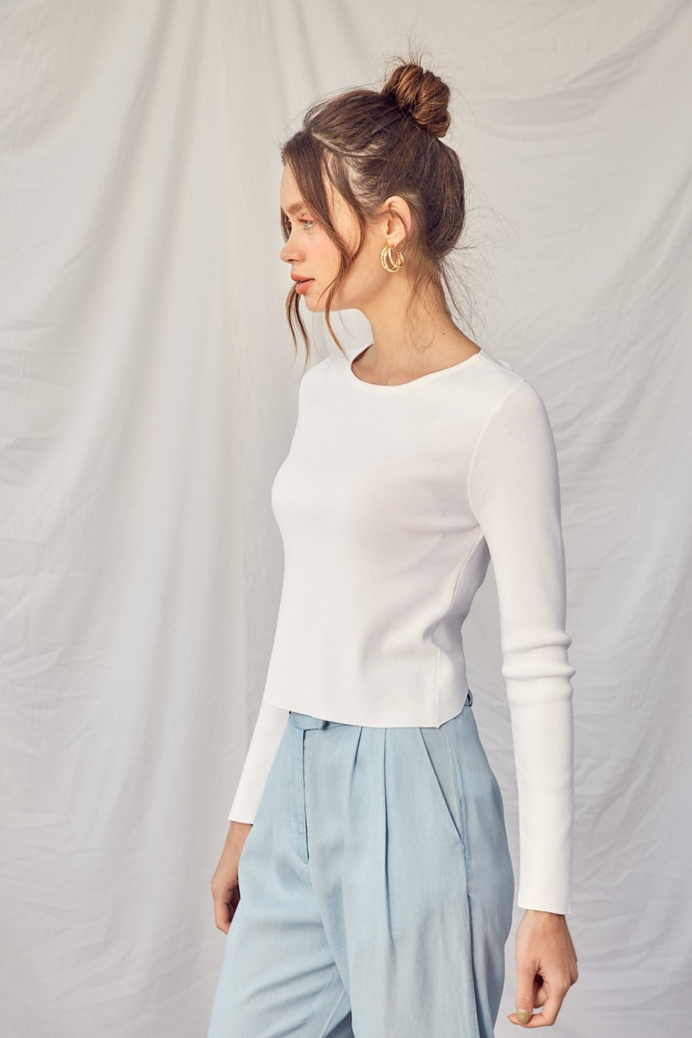Twisted Fate Backless Long Sleeve Knit Top