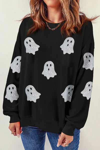 Glitter Ghost Long Sleeve Sweatshirt