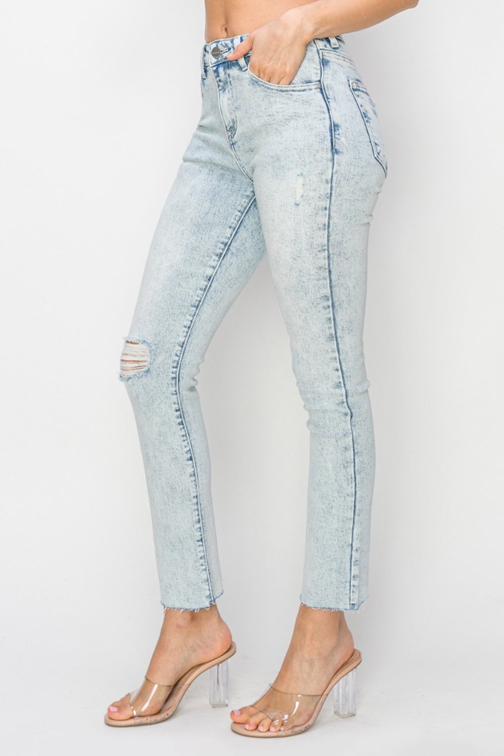 Risen Catalina High Rise Distressed Skinny Jeans