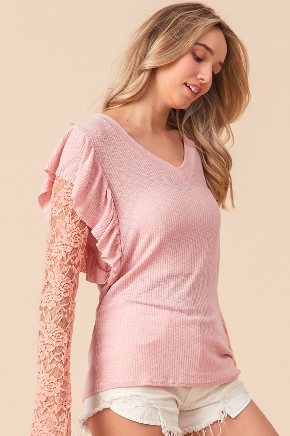 Pink Sunset Lace Top