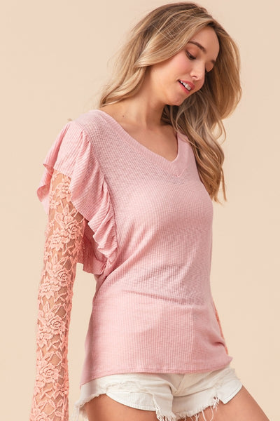 Pink Sunset Lace Top