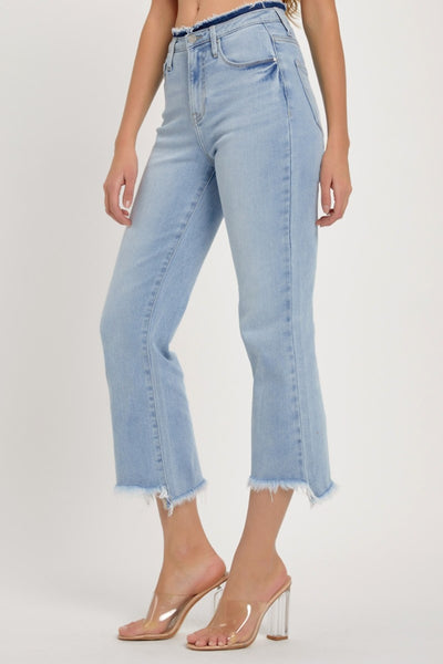 RISEN Maya High Rise Raw Edge Crop Jeans