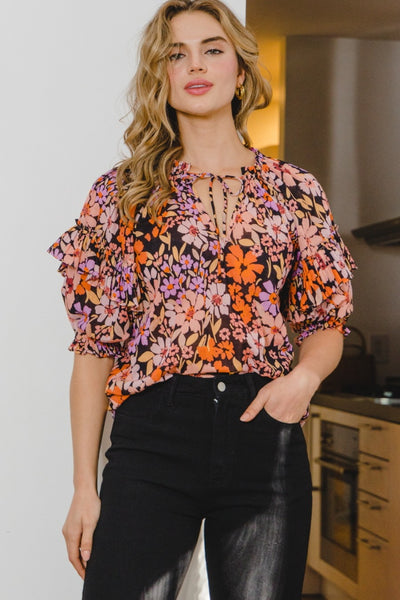 Tied In Floral Blouse