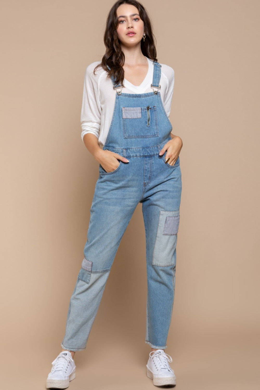 Stripe Fusion Denim Overalls