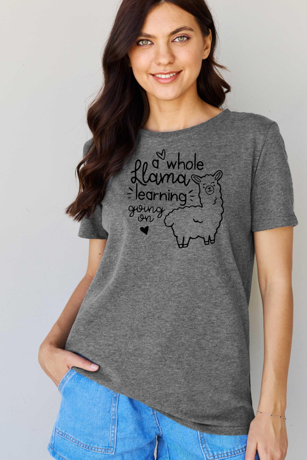 A WHOLE LLAMA LEARNING Graphic T-Shirt