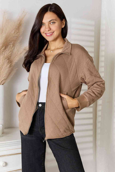Quilted Love Jacket - Brown