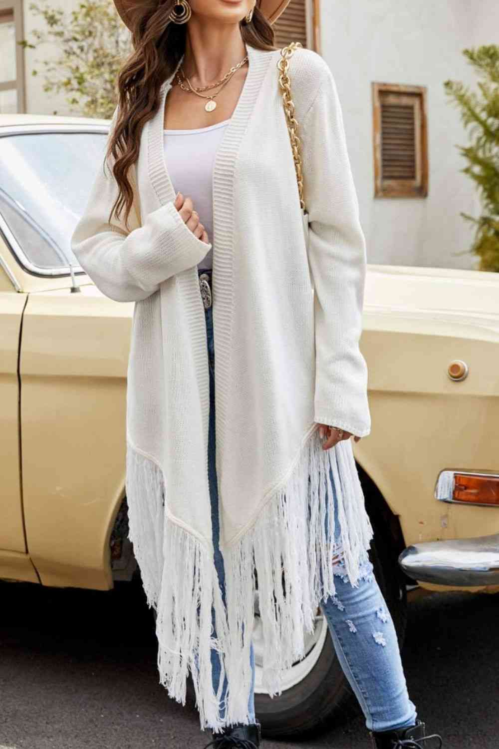 Casual Kisses Fringe Cardigan