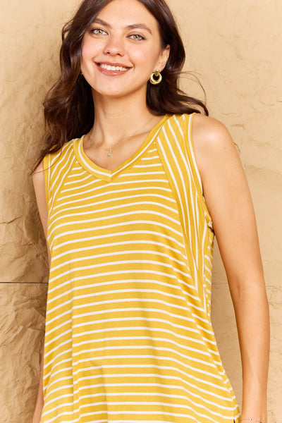 Talk To Me V-Neck Top in Marigold