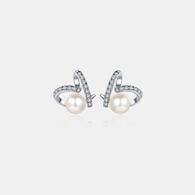 Hearts and Pearls Moissanite Earrings