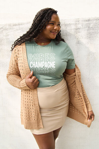 CHAMPAGNE VIBES Round Neck T-Shirt