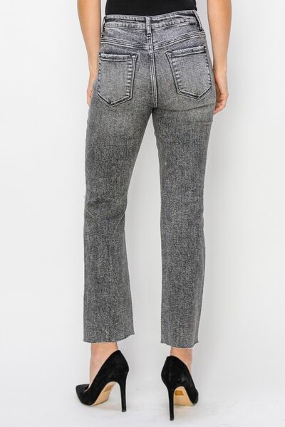RISEN Corrine High Waist Distressed Straight Jeans