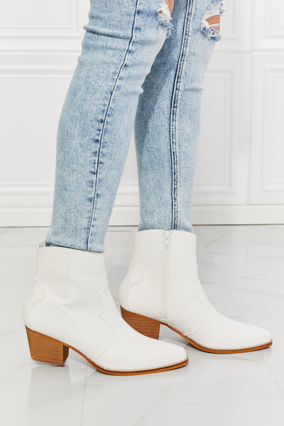 Watertower Town Vegan Leather Western Ankle Boots in White - Copper + Rose
