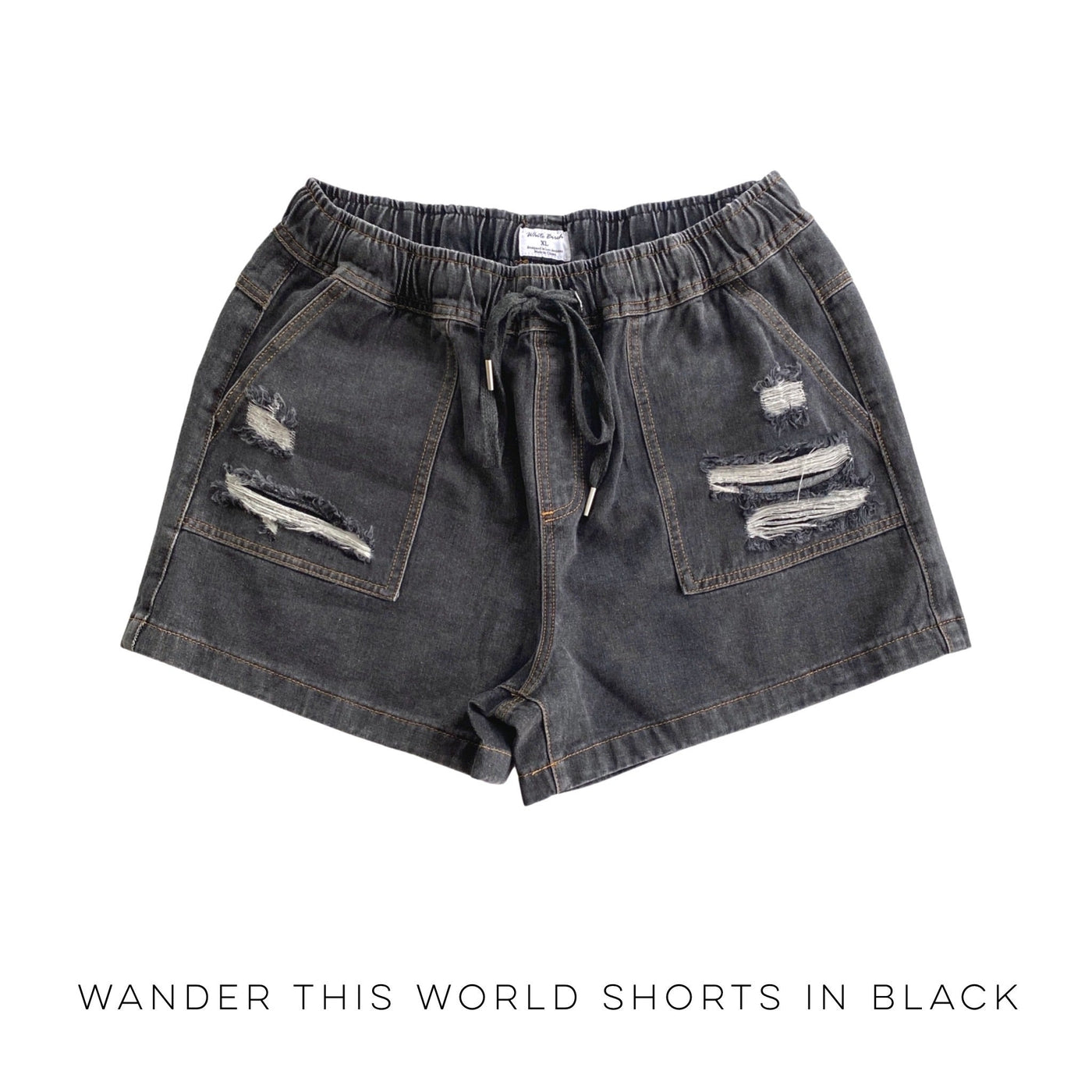 Wander This World Shorts in Black - Copper + Rose