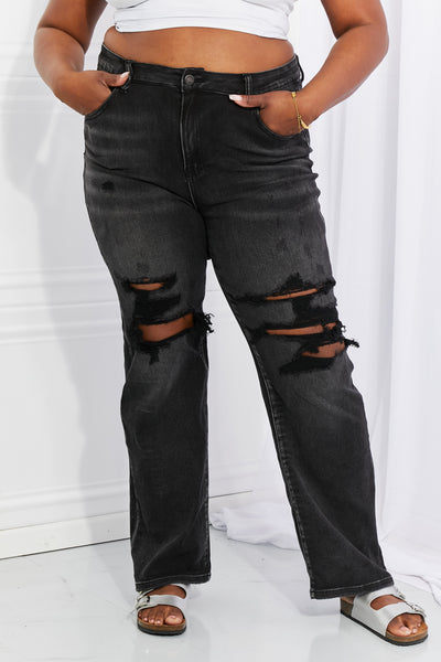 RISEN Lois Distressed Loose Fit Jeans - Copper + Rose