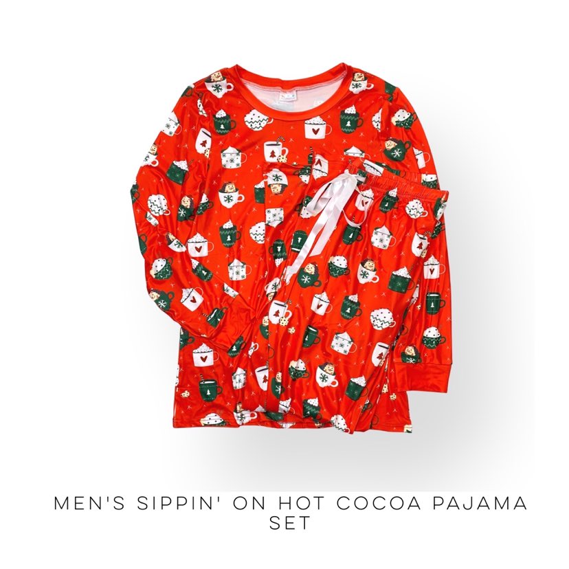 Men's Sippin' on Hot Cocoa Pajama Set - Copper + Rose