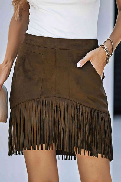 Sylvan Fringe Skirt with Pockets