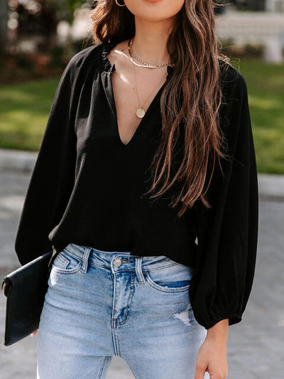 Draped In Love Long Sleeve Blouse