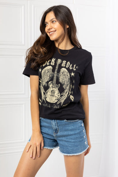 Rock & Roll World Tour Graphic Tee - Copper + Rose