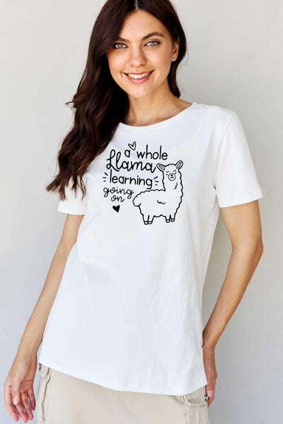 A WHOLE LLAMA LEARNING Graphic T-Shirt