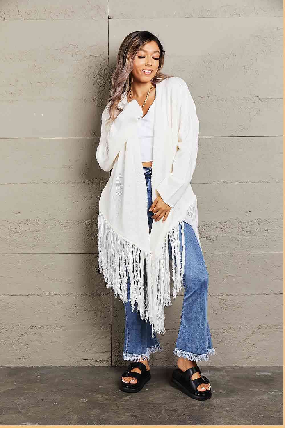 Casual Kisses Fringe Cardigan