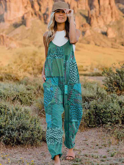 Vibrant Artistic Sleeveless Jumpsuit