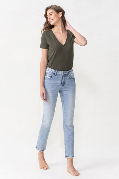Lovervet Andrea Crop Straight Jeans - Copper + Rose