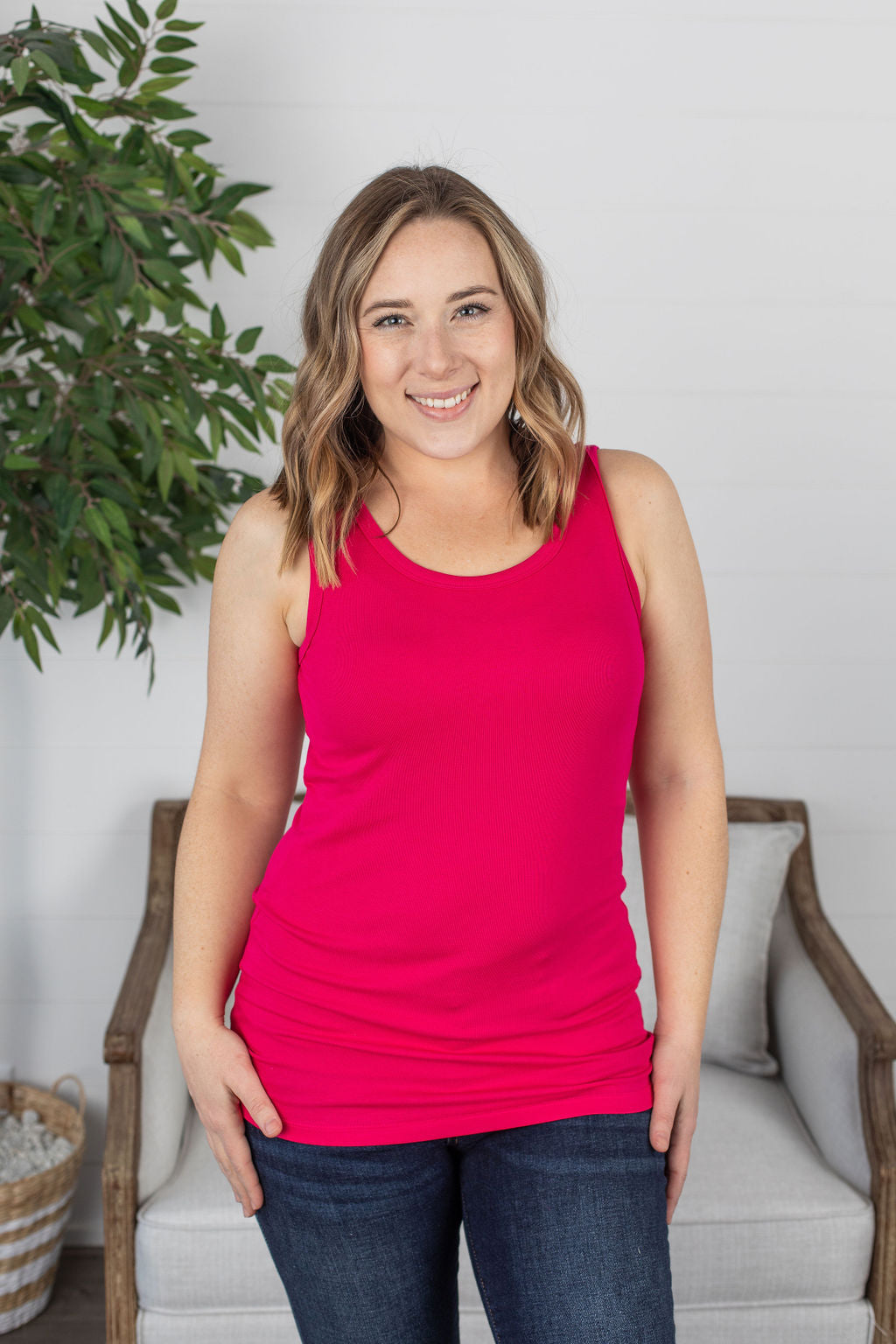IN STOCK Ava Tank- Hot Pink - Copper + Rose