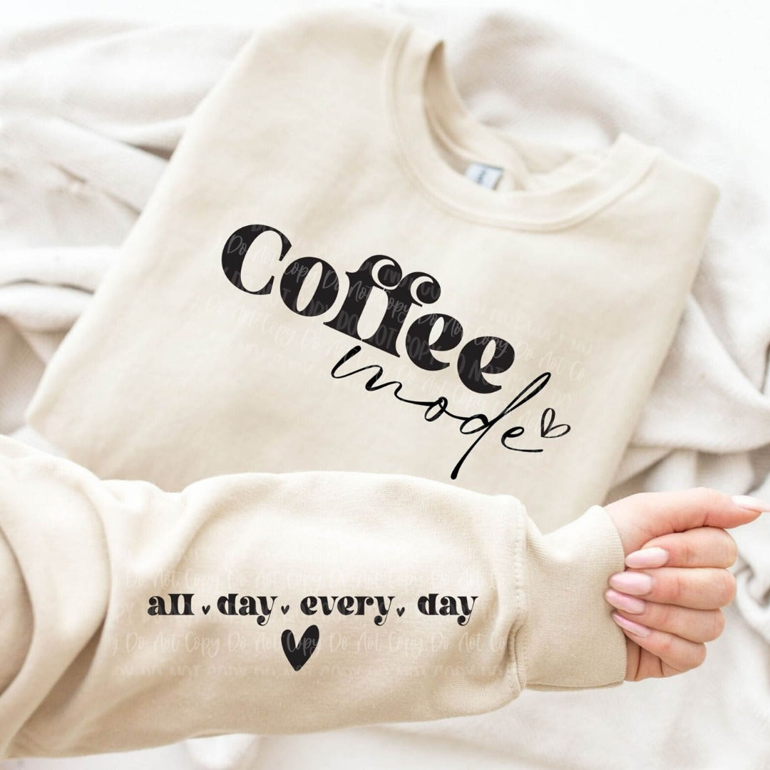 Coffee Mode w/Sleeve Accent Sweatshirt