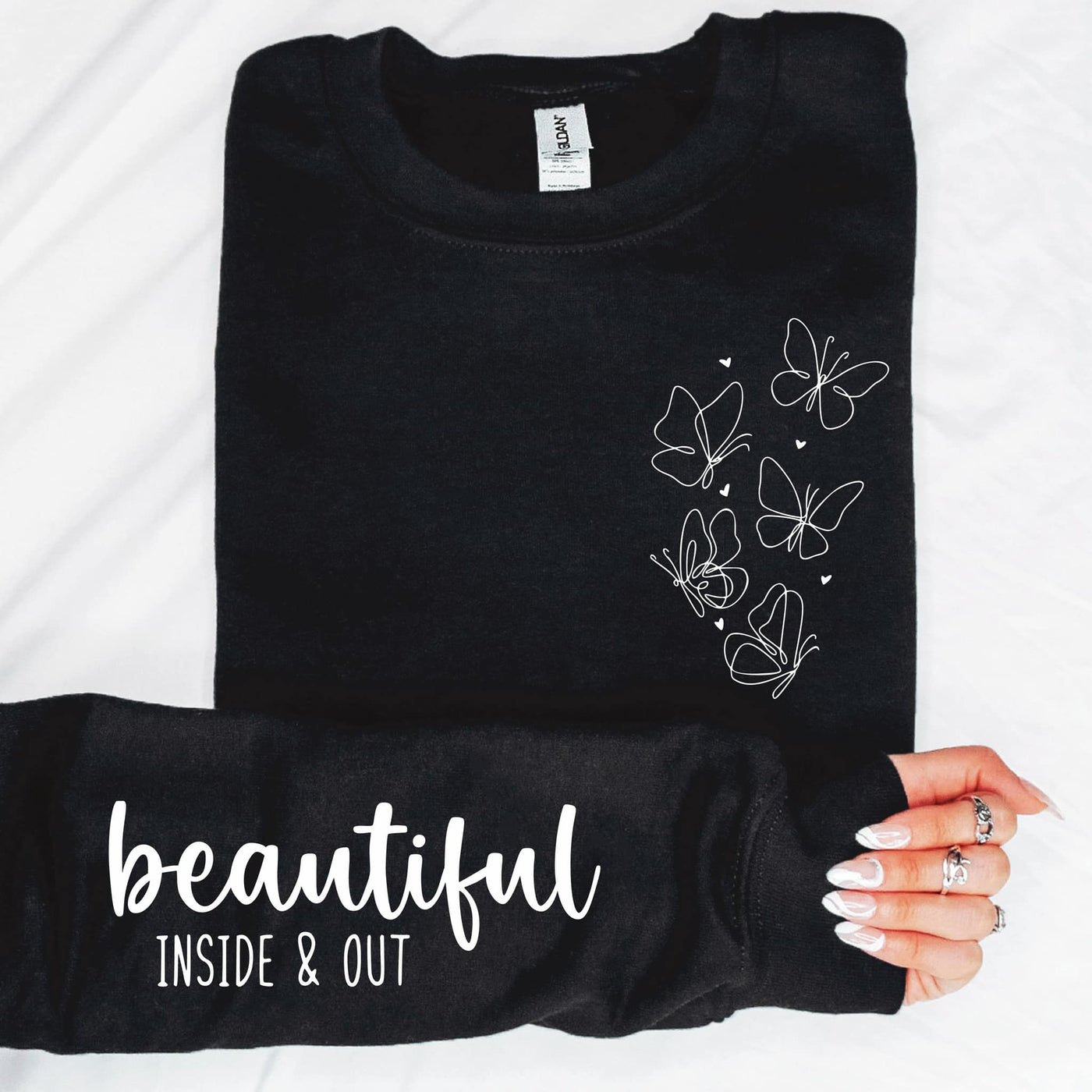 Beautiful Inside & Out w/Sleeve Accent Sweatshirt