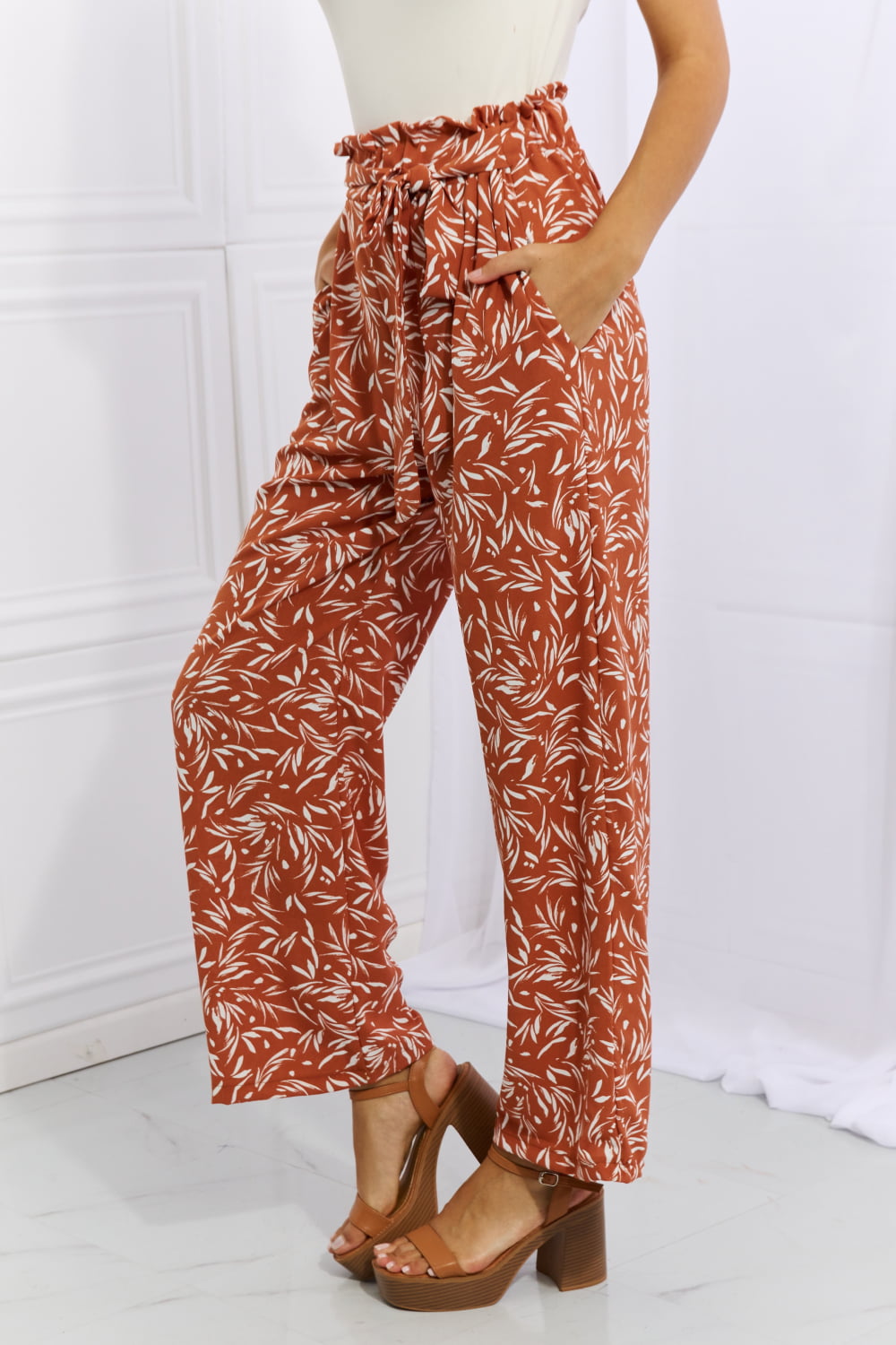 Right Angle Pants in Red Orange