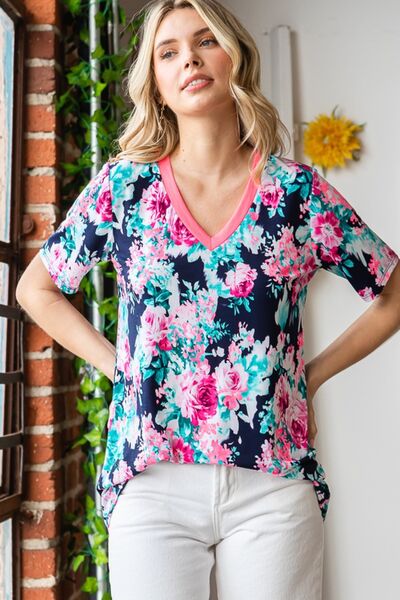 Floral V-Neck Top