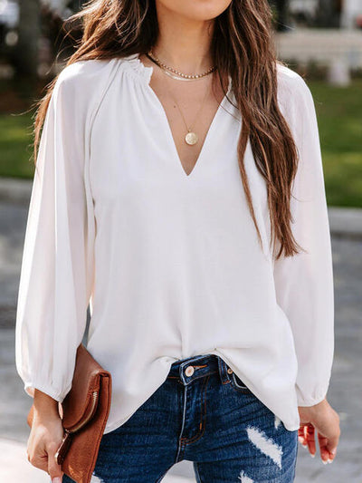 Draped In Love Long Sleeve Blouse