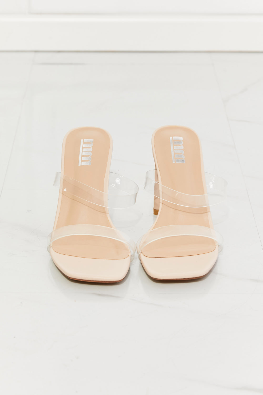 Walking On Air Transparent Double Band Heeled Sandal - Copper + Rose