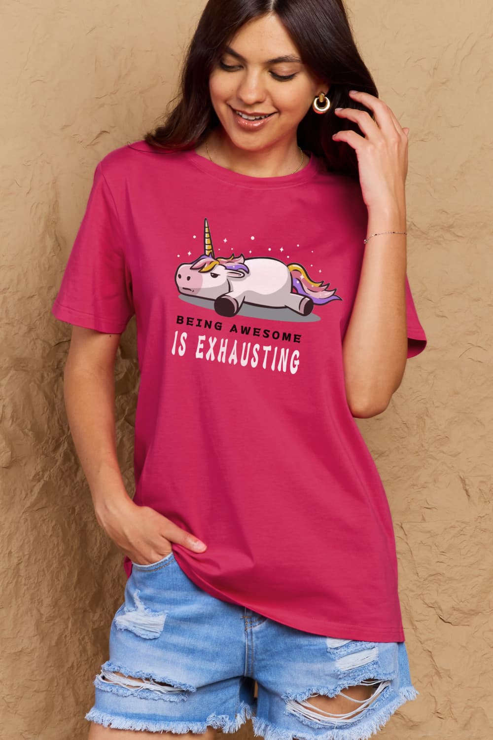 BEING AWESOME IS EXHAUSTING Graphic Cotton Tee