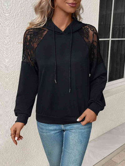 Forever Lace Raglan Drawstring Hoodie