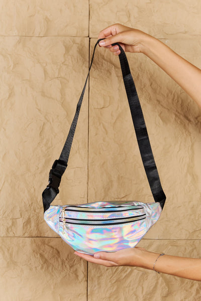 Good Vibrations Holographic Fanny Pack in Silver