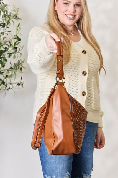 Kinley Woven Vegan Leather Handbag