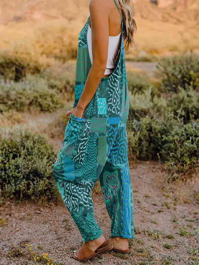 Vibrant Artistic Sleeveless Jumpsuit