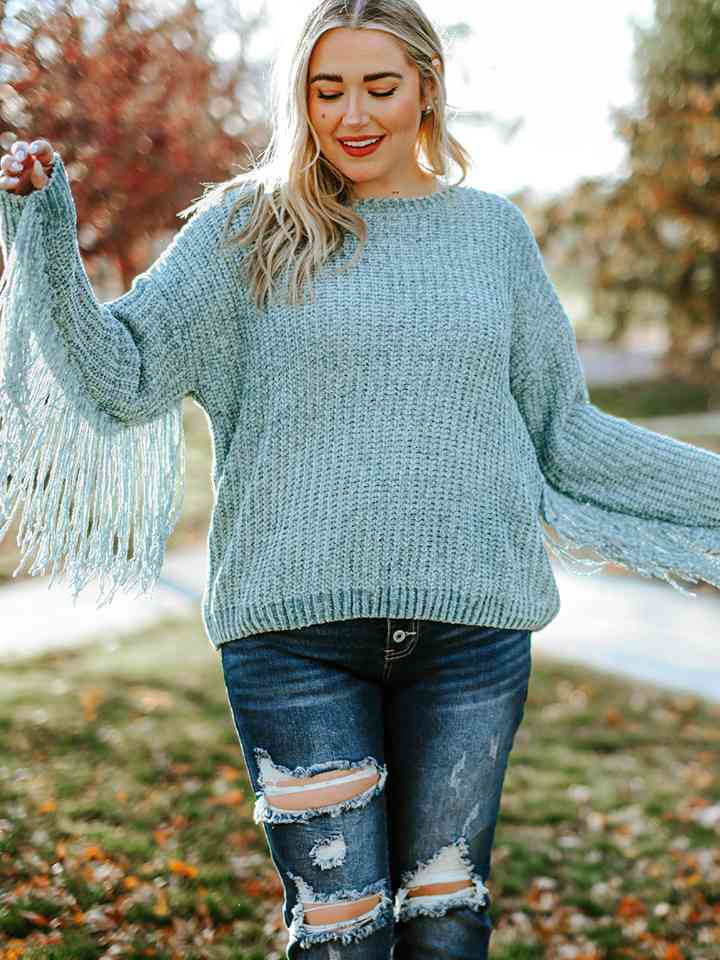 Skyline Fringe Sweater - Plus