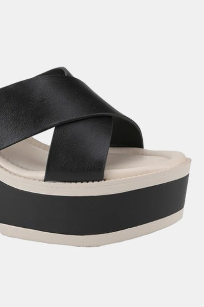 Cherish The Moments Platform Sandals in Black