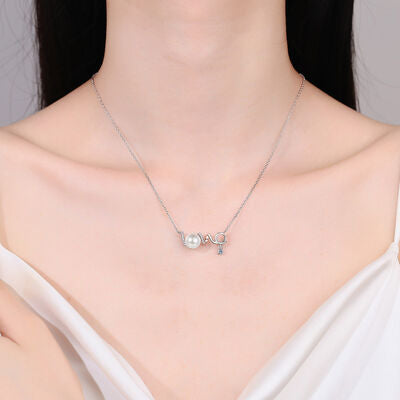 Love and Pearls Moissanite 925 Sterling Necklace