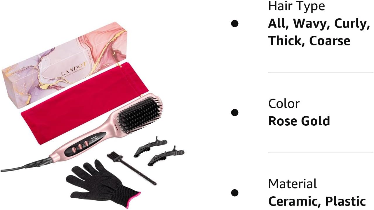 Rose Radiance Hair Straightener Brush *black or rose gold*