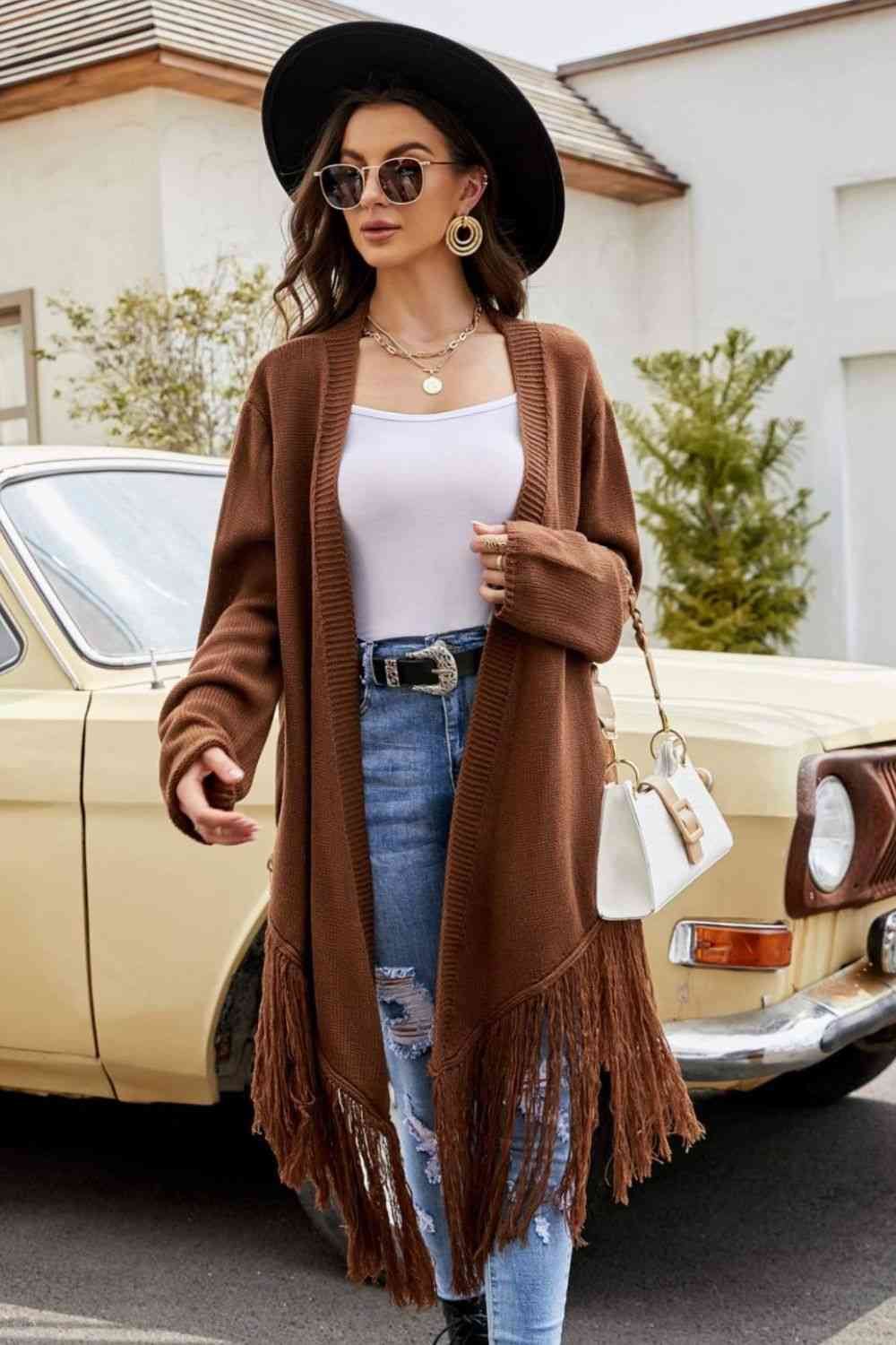 Casual Kisses Fringe Cardigan