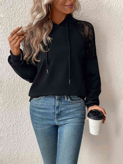 Forever Lace Raglan Drawstring Hoodie