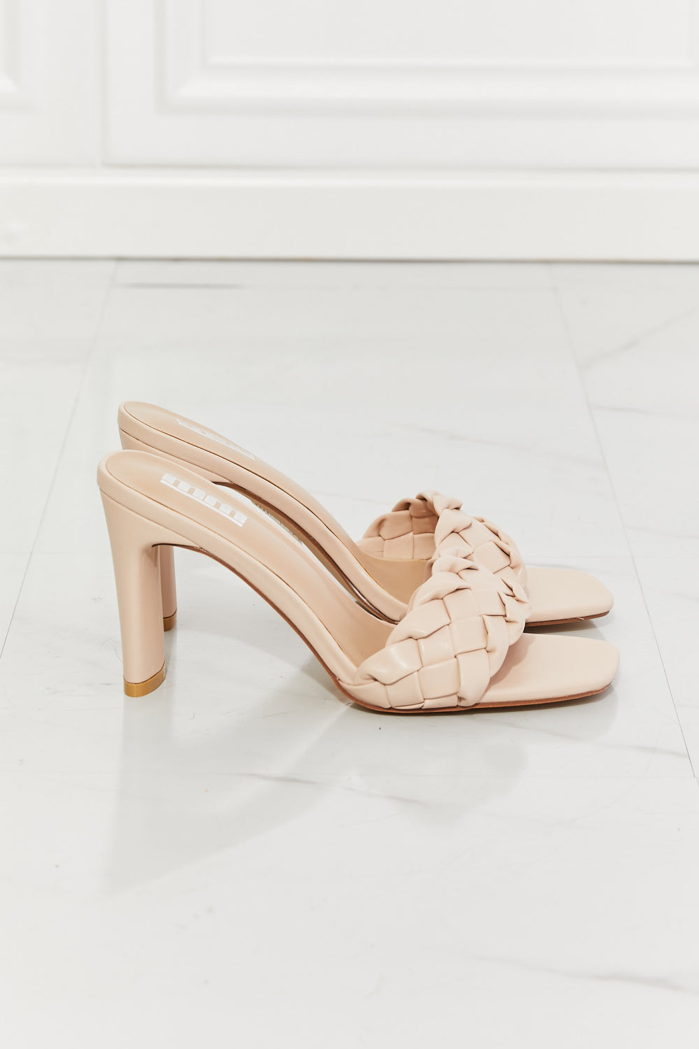 Top of the World Braided Block Heel Sandals in Beige - Copper + Rose