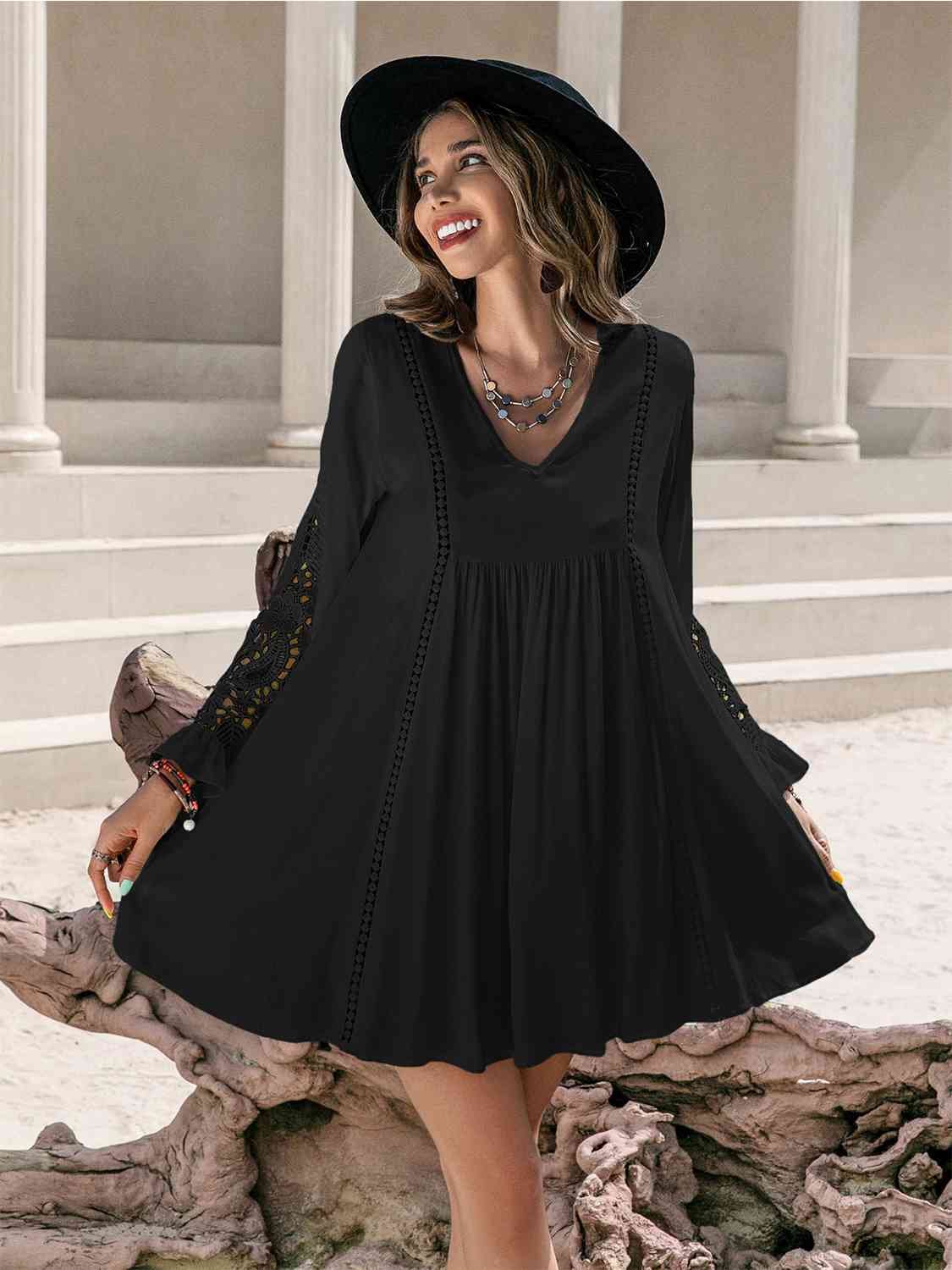 Touched By Love Mini Dress - Black