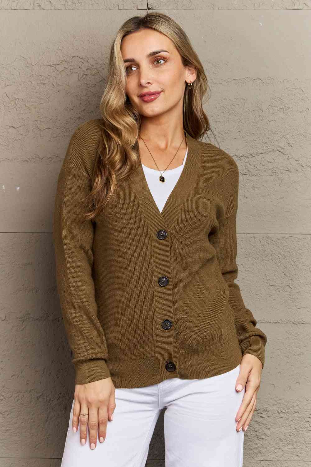 Kiss Me Tonight Cardigan in Olive