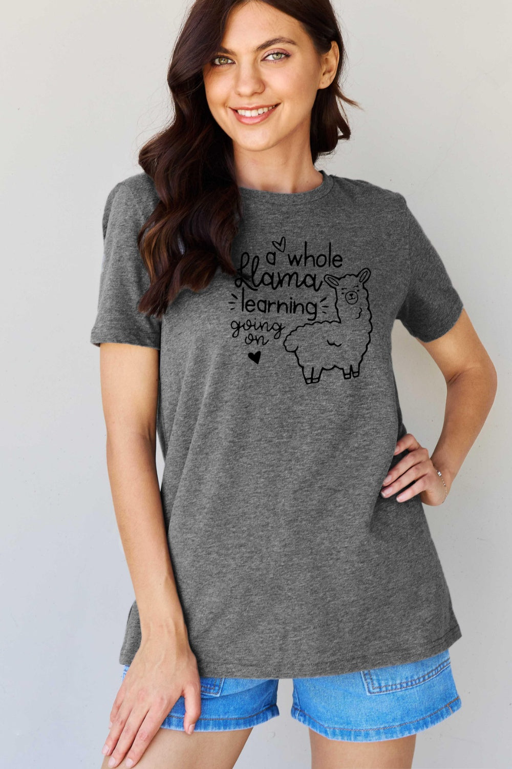 A WHOLE LLAMA LEARNING Graphic T-Shirt